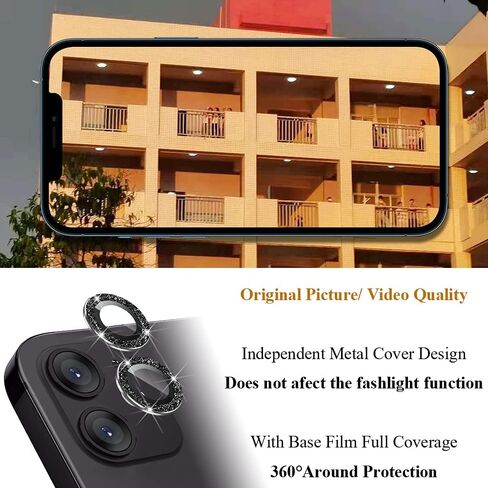 2X2 Pack Bling Camera Lens Protector متوافق مع iPhone 16 Plus /16، حلقة غطاء الكاميرا من الزجاج المقوى، مضاد للخدش، صديق للحافظة، ألماس فضي شفاف للغاية in Kuwait