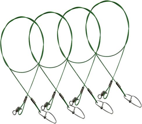 Stainless Steel High Strength Fishing Wire Leaders 120lb Heavy Rig Fishing Leaders with Swivel and Snaps Saltwater Line Wire Leader Connector 15pcs 21.6inch in Saudi Arabia