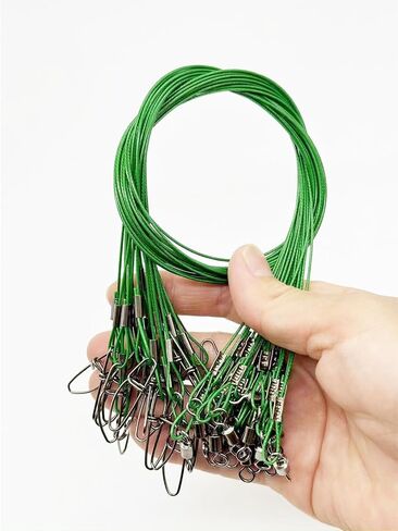 Stainless Steel High Strength Fishing Wire Leaders 120lb Heavy Rig Fishing Leaders with Swivel and Snaps Saltwater Line Wire Leader Connector 15pcs 21.6inch in Saudi Arabia