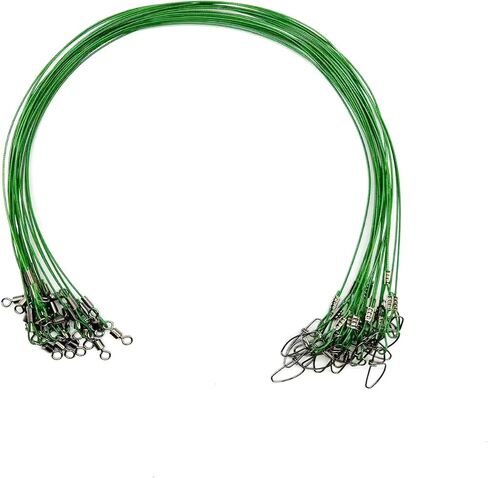Stainless Steel High Strength Fishing Wire Leaders 120lb Heavy Rig Fishing Leaders with Swivel and Snaps Saltwater Line Wire Leader Connector 15pcs 21.6inch in Saudi Arabia