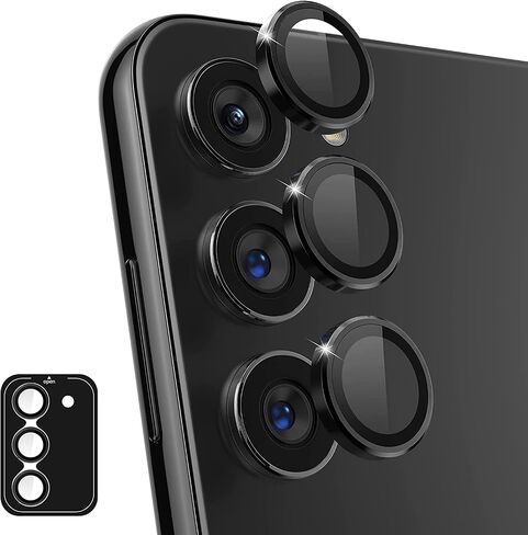 for Galaxy A15 5G Camera Lens Protector, Anti-Scratch HD Clarity 9H Tempered Glass with Aluminum Edging, Individual Lens Screen Protective Ring for A15 5G, 2 Set, Black in Saudi Arabia