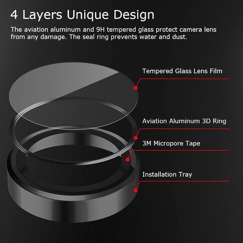 for Galaxy A15 5G Camera Lens Protector, Anti-Scratch HD Clarity 9H Tempered Glass with Aluminum Edging, Individual Lens Screen Protective Ring for A15 5G, 2 Set, Black in Saudi Arabia