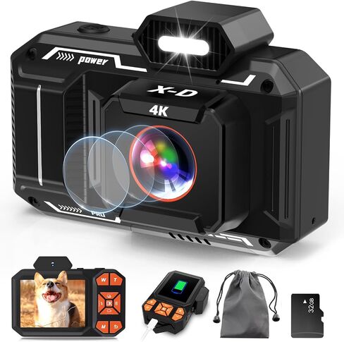 Upgraded 4K Digital Camera,HD 48MP 18X Zoom Anti Shake Auto Focus Kid Camera with 32G Card, Point and Shoot Camera with 2.8" Screen, Compact & Portable Video Camera for Kids, Teens, Beginners - Orange in Saudi Arabia