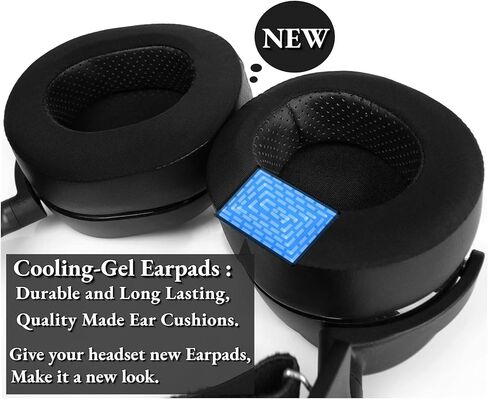 استبدال وسائد الأذن من الجل من Arctis 7P المتوافقة مع سماعات SteelSeries Arctis 7P 7P+/Arctis 5/Pro/Audio ATH M50 M50X M40X M50XBT /Hyper X Cloud II Cloud 1 (أسود) in Kuwait