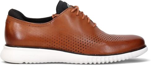 Cole Haan Men's 2.Zerogrand Laser Wing Tip Oxford Lined Loafer, Black Nubuck/Trellis/Irish Coffee, 11 in Saudi Arabia