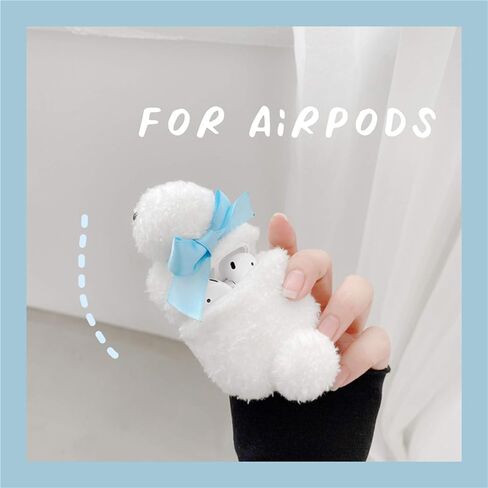 UnnFiko Super Cute Fluffy Dog Case, 3D Cartoon Teddy AirPods Soft Fur Protective Case Covers (Fluffy Teddy Brown) in Kuwait