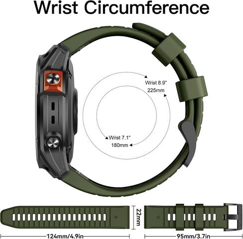 OVERSTEP متوافق مع Fenix ​​8 Amoled - 47 ملم / Fenix ​​7 Watch Band، 22 ملم حزام سيليكون متين للساعة الذكية Garmin Fenix ​​7 Pro/Fenix ​​6/ Fenix ​​5/Epix Pro 47 ملم in Saudi Arabia
