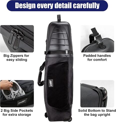Golf Travel Bags for Airlines, 1680D Heavy Duty Oxford Golf Travel Bag, Lightweight and Easy to Maneuver, Excellent Zipper Protect Your Clubs in Saudi Arabia