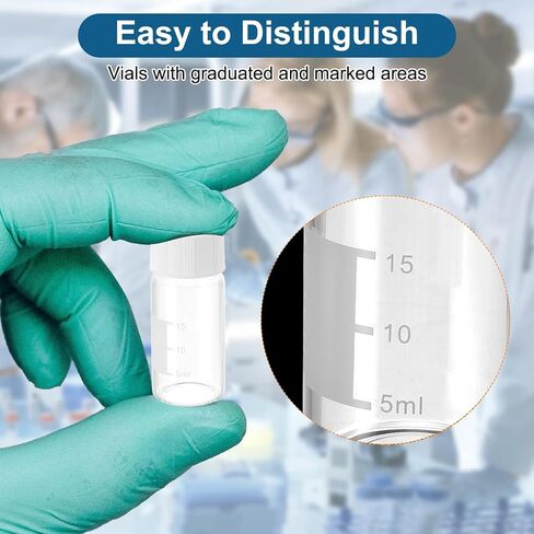 PATIKIL 4ml Autosampler Vial, 200 Pack Pre-Slit Septa HPLC/GC Vials 9-425 Lab Clear Vials Sample Vial with White Screw Cap Writing Patch PTFE Silicone for LC Stamper in Saudi Arabia