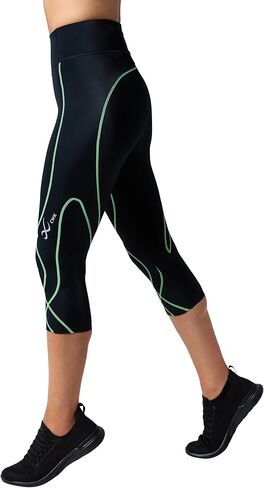 CW-X Women's Stabilyx 3.0 Joint Support 3/4 Capri Compression Tight, High-Rise Leggings with Back Phone Pocket for Running in Kuwait
