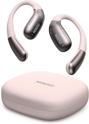 MINISO X28 Open Ear Headphones Wireless Earbuds Bluetooth 5.4 Air Conduction Sport Headsets with Earhooks, Sweat Resistant 80Hrs Playtime Earphones for Sport, Running -Green in Saudi Arabia