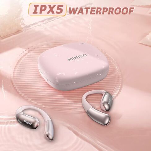 MINISO X28 Open Ear Headphones Wireless Earbuds Bluetooth 5.4 Air Conduction Sport Headsets with Earhooks, Sweat Resistant 80Hrs Playtime Earphones for Sport, Running -Green in Saudi Arabia