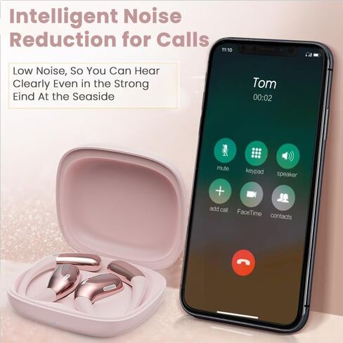 MINISO X28 Open Ear Headphones Wireless Earbuds Bluetooth 5.4 Air Conduction Sport Headsets with Earhooks, Sweat Resistant 80Hrs Playtime Earphones for Sport, Running -Green in Saudi Arabia
