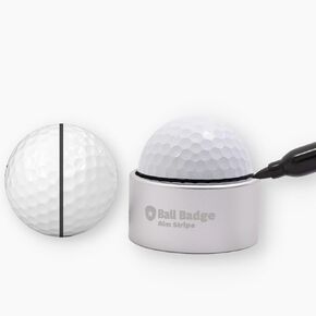 Ball Badge Aim Stripe - 360 Degree Golf Ball Line Marker Kit with Golf Bag Attachment for Perfect Alignment and Precision Putting - Includes Golf Ball Marker Stencil and Accessories (Grey)