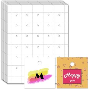 Mr-Label 250 Printable Blank Tags with String, 2" x 3.5", 230GSM Matt White Micro-perforated Cardstock for Clothes Tags, Price Tags, Gift Tags