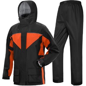 iCreek Motorcycle Rain Suits for Men and Women Waterproof Anti-storm Raincoat High Visibility Rain Gear