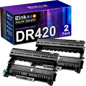 EZ Ink (TM) استبدال وحدة الطبل المتوافقة مع Brother DR420 DR 420 TN450 TN 450 (أسود، عالي العاد، عبوتان)