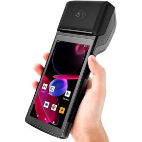 طابعة إيصالات POS PDA H10 Android 13 و 80 مم طابعة حرارية عالية السرعة شاشة لمس 5.5 بوصة. جهاز لوحي محمول لنقاط البيع. مسح الباركود 1D/2D/QR. دعم 2.4G/5G. 2 جيجابايت رام + 16 جيجابايت روم (أسود) in Kuwait