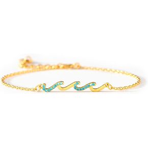 STORYJEWELLERY Wave Bracelet, Birthday Gifts For Women, 30th, 40th, 50th, 60th, 70th Women Birthday Gift Ideas, Happy Birthday Gifts for Friend Sister Mom Mother Coworker, Gifts for Women