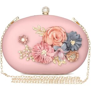 Women's Floral Clutch Evening Purse Flower Wedding Party Bag