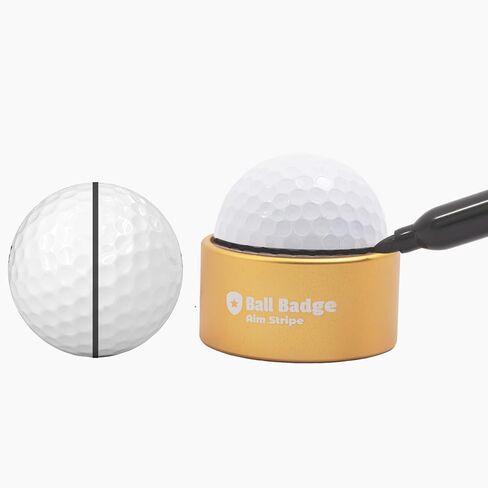 Ball Badge Aim Stripe - 360 Degree Golf Ball Line Marker Kit with Golf Bag Attachment for Perfect Alignment and Precision Putting - Includes Golf Ball Marker Stencil and Accessories (Grey) in Saudi Arabia