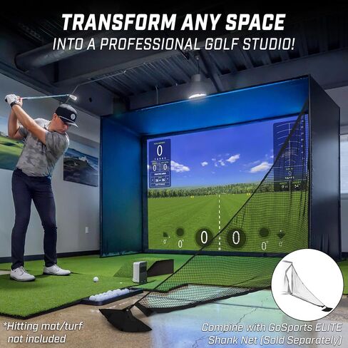 GoSports Golf Simulator Enclosure Nets - Choose 10 x 8 ft or 14 x 8 ft - Complete Set with Frame and HD Impact Screen Kit in Saudi Arabia