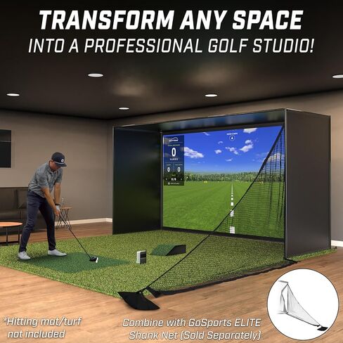 شبكات GoSports Golf Simulator - اختر 10 × 8 قدم أو 14 × 8 قدم - مجموعة كاملة مع إطار ومجموعة شاشة تأثير عالية الدقة in Kuwait