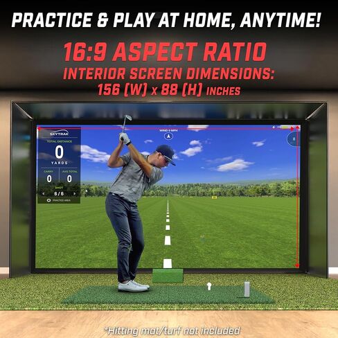 شبكات GoSports Golf Simulator - اختر 10 × 8 قدم أو 14 × 8 قدم - مجموعة كاملة مع إطار ومجموعة شاشة تأثير عالية الدقة in Kuwait