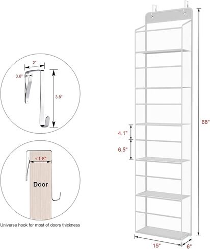 Univivi Door Hanging Yarn Storage Organizer, Knitting and Crochet Organizer Yarn Ball Storage with 5 Clear Plastic Pockets & 2 Big Metal Hooks for Knitting Needles, Crochet Hooks, Yarn Balls in Saudi Arabia