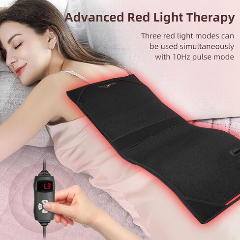 HOMLYNS Red Light Therapy Pad, 31.5" × 11.8" Infrared Light Therapy Pad with 5 Light and 6 Timer Levels, 360 3-in-1 LED Modules, 660nm & 850nm Near Infrared with Pulse Mode in Saudi Arabia