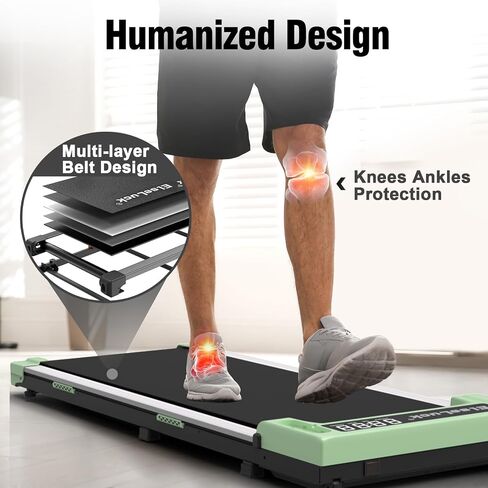 Elseluck Walking Pad, Under Desk Treadmill for Home Office, 2 in 1 Portable Walking Treadmill with Remote Control, Walking Jogging Machine in LED Display in Saudi Arabia