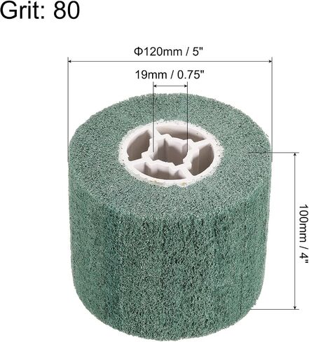 uxcell 120mmx100mm 40 Grit Non-Woven Polishing Burnishing Wheel Nylon Wire Drawing Abrasive Flap Wheel for Stainless Steel Copper, Grey in Saudi Arabia