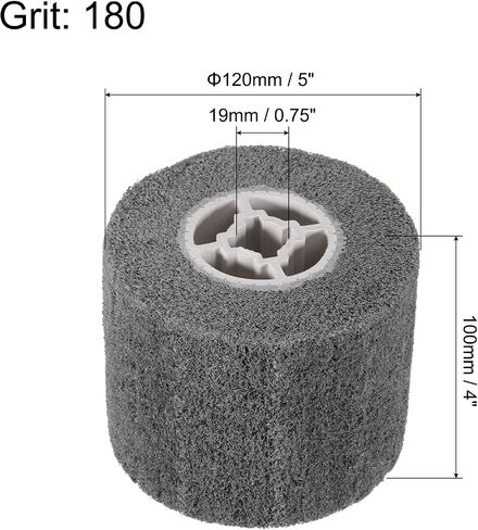 uxcell 120mmx100mm 40 Grit Non-Woven Polishing Burnishing Wheel Nylon Wire Drawing Abrasive Flap Wheel for Stainless Steel Copper, Grey in Saudi Arabia