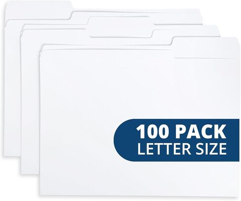 File Folder, 1/3 Cut Tab, Letter Size, Yellow, Great for Organizing and Easy File Storage, 100 Per Box in Kuwait