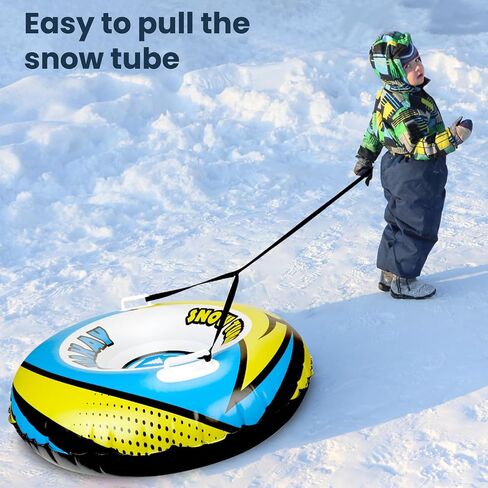 Snow Tube for Sledding Heavy Duty - Snow Sled for Kids and Adult - Double Seats Inflatable Sleds Snow Tubes with Towable Rope - 2 Person Extra Large Inner Tube Sledding for Winter Outdoor Sport Fun in Saudi Arabia