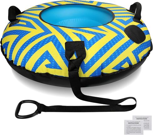Snow Tube for Sledding Heavy Duty - Snow Sled for Kids and Adult - Double Seats Inflatable Sleds Snow Tubes with Towable Rope - 2 Person Extra Large Inner Tube Sledding for Winter Outdoor Sport Fun in Saudi Arabia