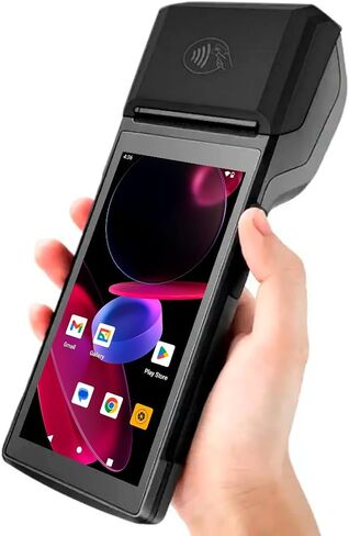 POS PDA H10 Receipt Printer Android 13 and 58mm High Speed Thermal Printer 5.5’ Touch Screen. Handheld Mobil Point of Sale Tablet. Scan 1D/2D/QR barcodes. Support 2.4G/5G. 2GB Ram+16GB ROM (Black) in Kuwait