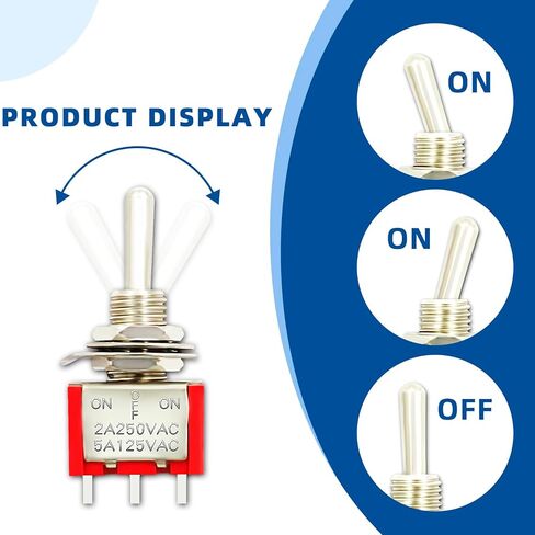 Spdt Toggle Switch，20Pack 3 Position 6 Pin ON-ON Metal Toggle Switch 6A 125VAC Heavy Duty Waterproof Toggle Switch in Saudi Arabia
