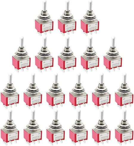 Spdt Toggle Switch，20Pack 3 Position 6 Pin ON-ON Metal Toggle Switch 6A 125VAC Heavy Duty Waterproof Toggle Switch in Saudi Arabia