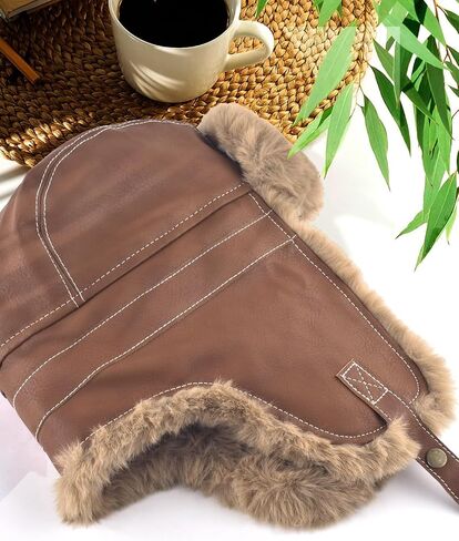 TINDTOP Winter Trapper Hat for Men Women, Faux Fur Warm Russian Ushanka Cossack Trooper Hat Hunting Skiing Aviator Cap in Saudi Arabia