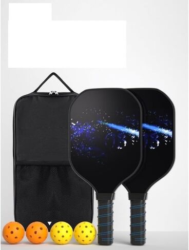 ANNPER Pickleball Racket Set, 2 Blue Paddles, 4 Outdoor Balls, Lightweight, for Beginners & Pros(Carbon Fiber) in Saudi Arabia