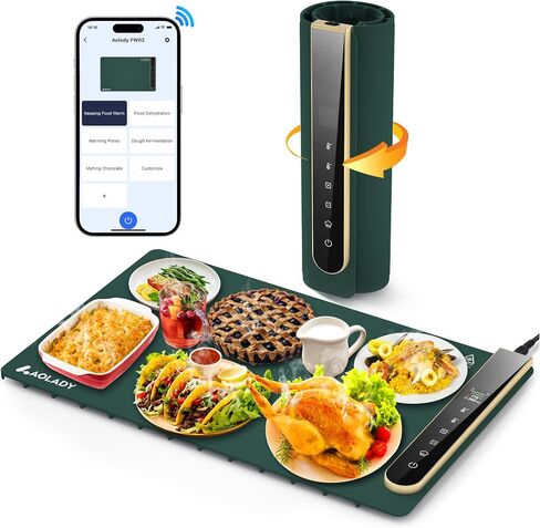 Electric Food Warming Mat for Buffet: Smart Food Warmer with App Control - Silicone Heating Mat for Food Portable Warming Trays for Parties to Keep Warm Heating Tray for Thanksgiving Christmas Xmas in Saudi Arabia