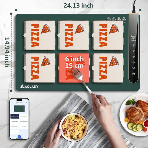 Electric Food Warming Mat for Buffet: Smart Food Warmer with App Control - Silicone Heating Mat for Food Portable Warming Trays for Parties to Keep Warm Heating Tray for Thanksgiving Christmas Xmas in Saudi Arabia
