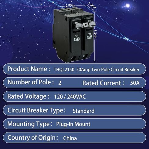 THQL2130 Circuit Breaker，Fit for General Electric，Repalce for THQL 2p 30A Breaker,2 Pole 30 Amp 120/240V 10kA，Plug-in Mount Standard，Thermal Magnetic Protection in Saudi Arabia