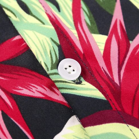 OCHENTA Boy's Monstera Print Hawaiian Shirt Button Down Casual Beach Aloha Party Tops 2 White 140CM - 6-7 Years in Kuwait