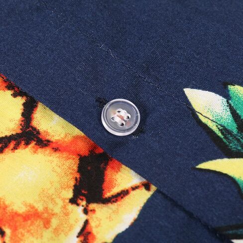 OCHENTA Boy's Monstera Print Hawaiian Shirt Button Down Casual Beach Aloha Party Tops 2 White 140CM - 6-7 Years in Kuwait