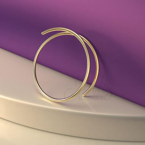 Double Hoop Nose Piercing - Sterling Silver Spiral Nose Ring - Comfortable Handmade Thin 20g Nasil Hoop in Saudi Arabia