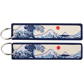 2 Pcs JDM Motorcycle Keychains Jet Tag Keychain Double Sided Motorcycles Key Tags for Motorcycles Scooters Car Key