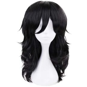 JoneTing 3Pcs Short Green Flip Wig【1 Wig Cap+1 Scarf +1 Pair of False Eyelashes】 Disgust Wig Disgust Cosplay Wig Green Bob Wig With Bangs Disgust Costume Outfit Wig Green Wigs for Halloween Party