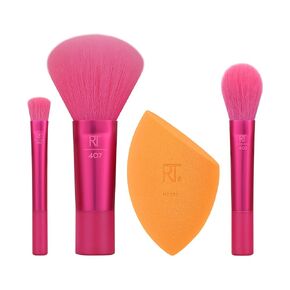 Real Techniques Artist Essentials Makeup Brush Set, For Foundation, Blush, Highlighter, Eyeshadow, & Liner, Professional Makeup Tools, Synthetic Bristles, Vegan & Cruelty-Free, 5 Piece Set